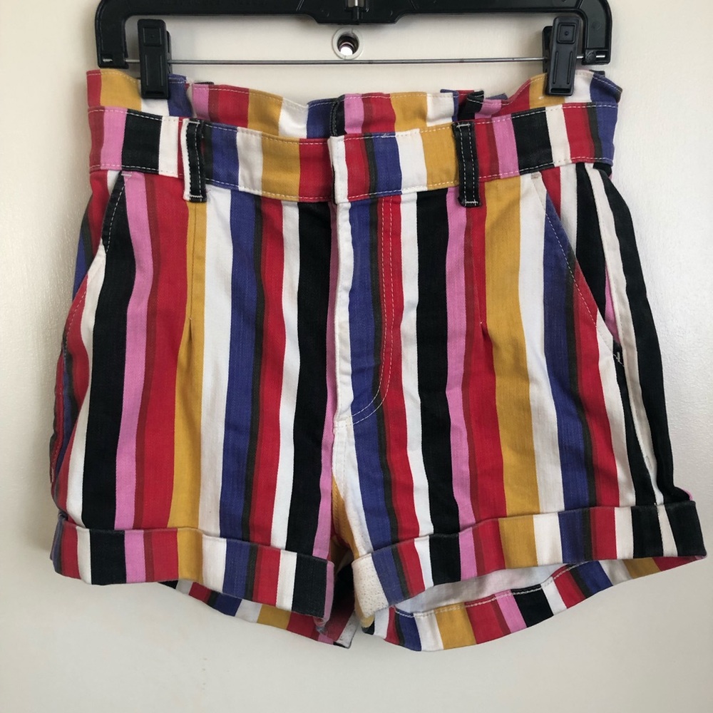 Multi colored high waisted shorts